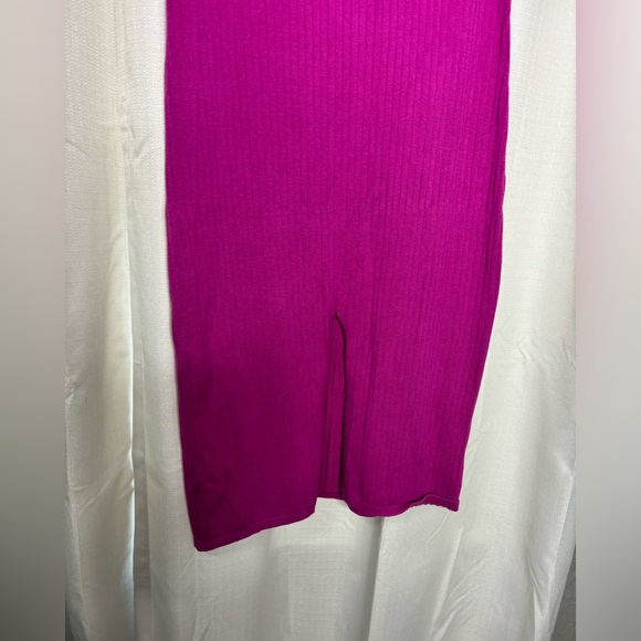 Free People Fuchsia Midi Ribbed Skirt Size Medium - Picture 2 of 6